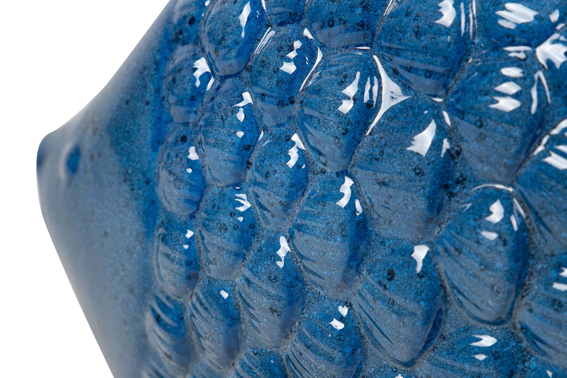 FIGURA PEZ CERAMICA AZUL 34x29x11 CM