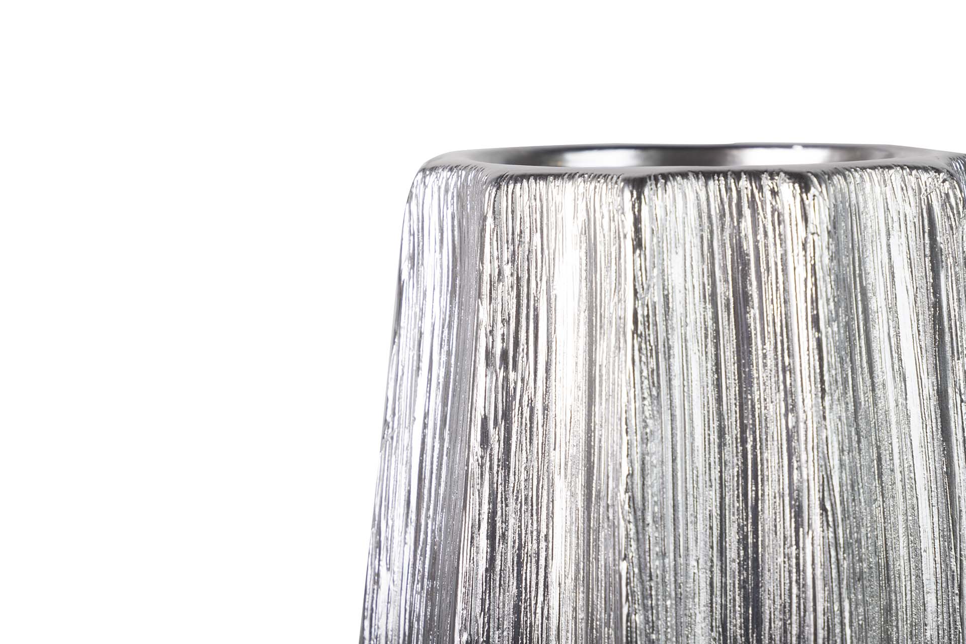 SILVER CERAMIC VASE 18x18x26 CM