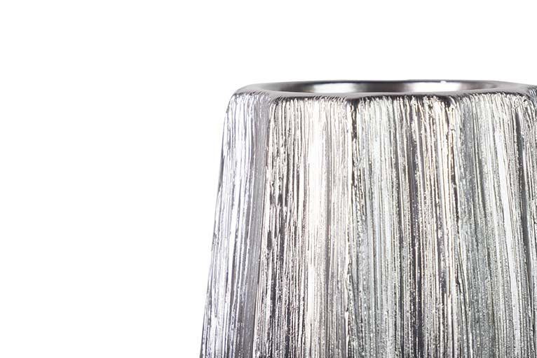 SILVER CERAMIC VASE 18x18x26 CM