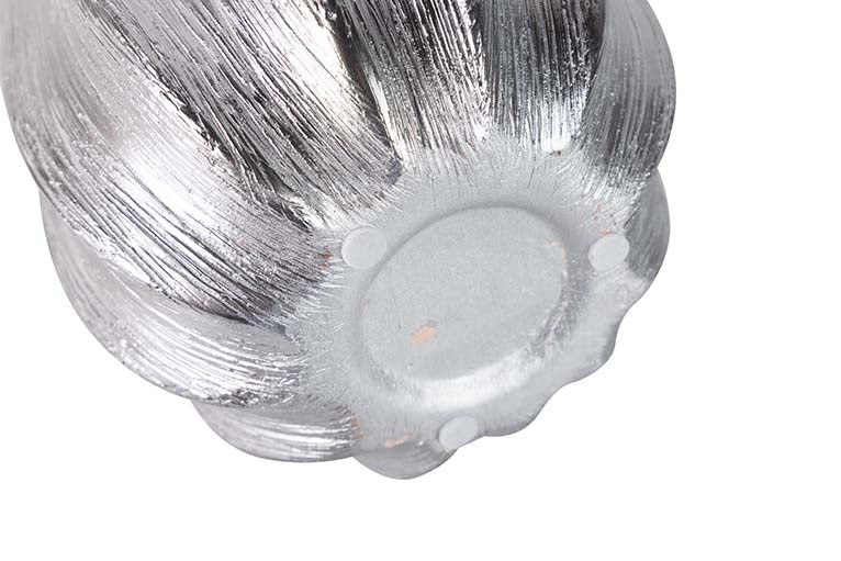 SILVER CERAMIC VASE 18x18x26 CM