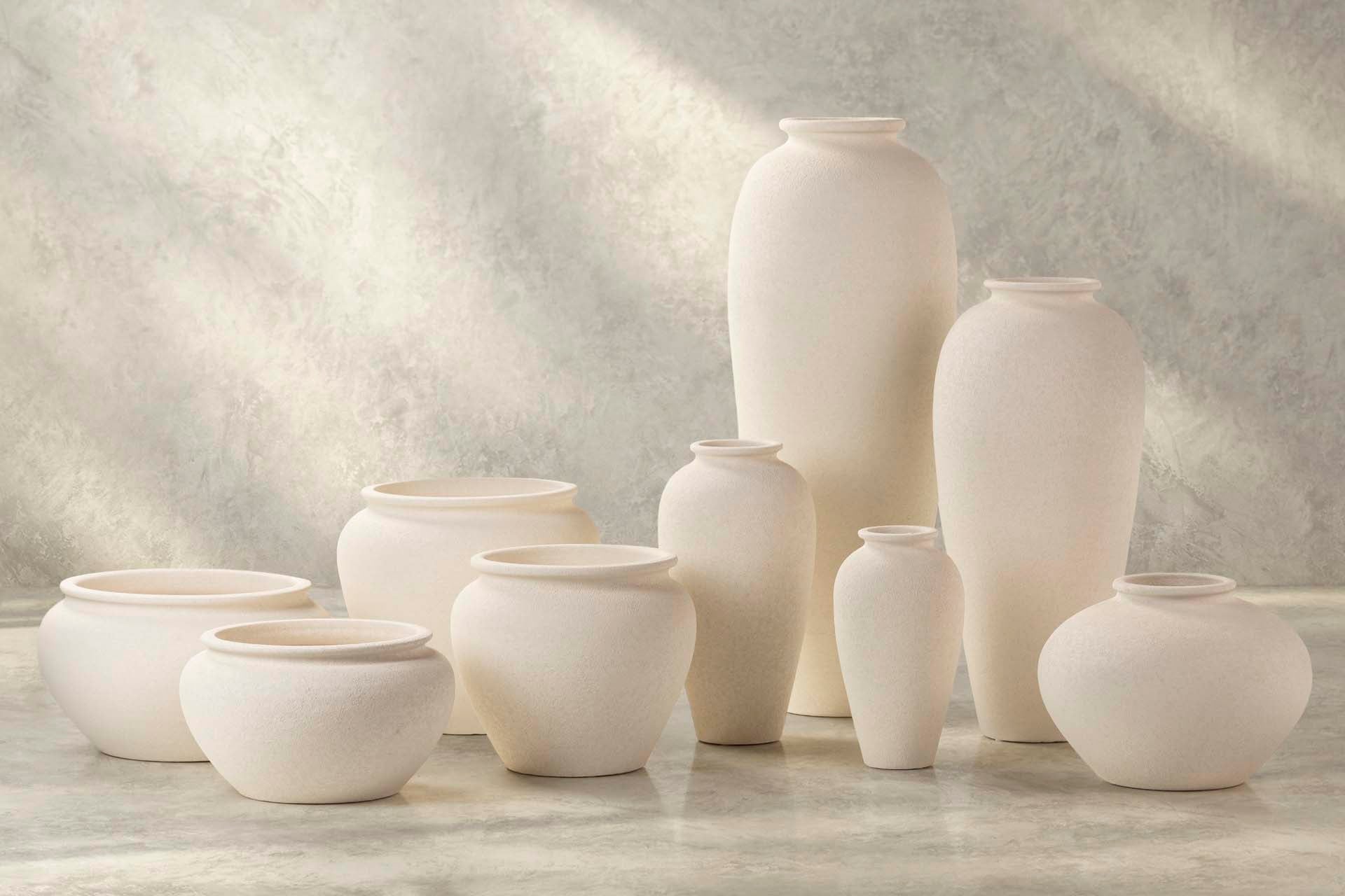 VASO DE CERÂMICA BRANCA 40x40x25 CM