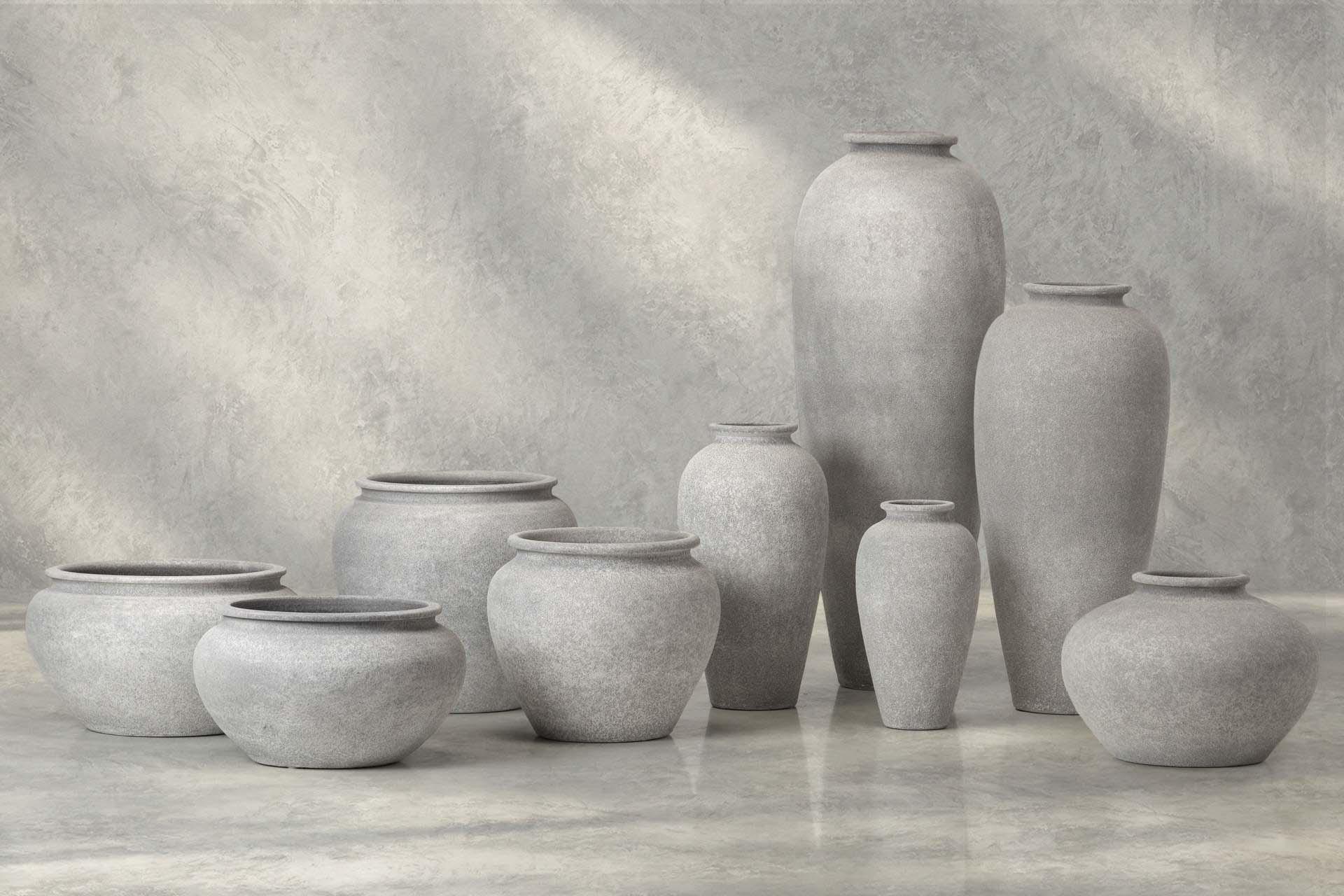 JARDINEIRA DE CERÂMICA CINZA 40x40x35 CM