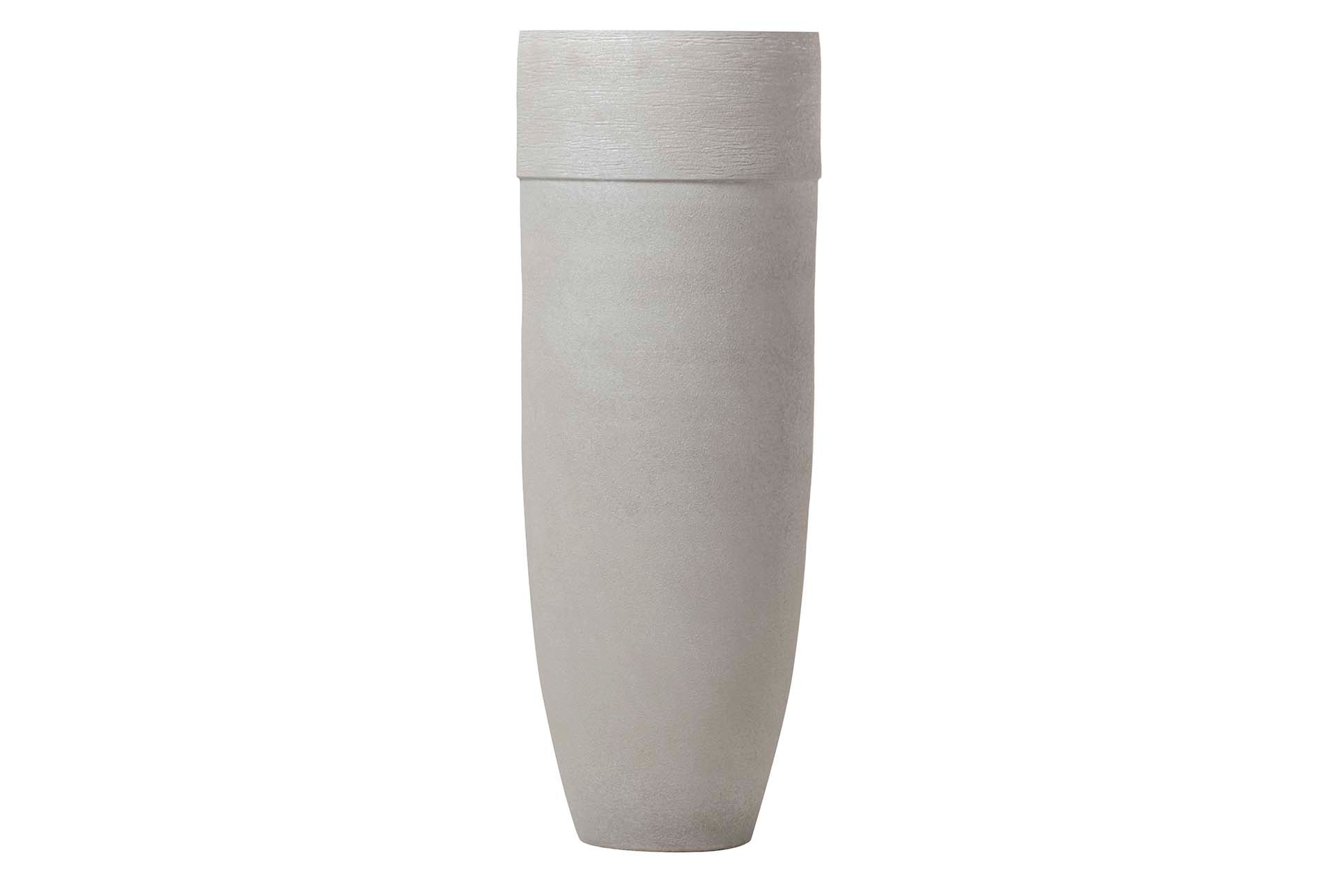 GREY CERAMIC VASE 30x30x80 CM