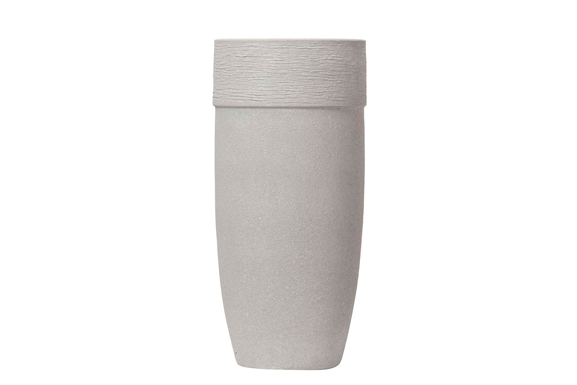 GREY CERAMIC VASE 20x20x40 CM