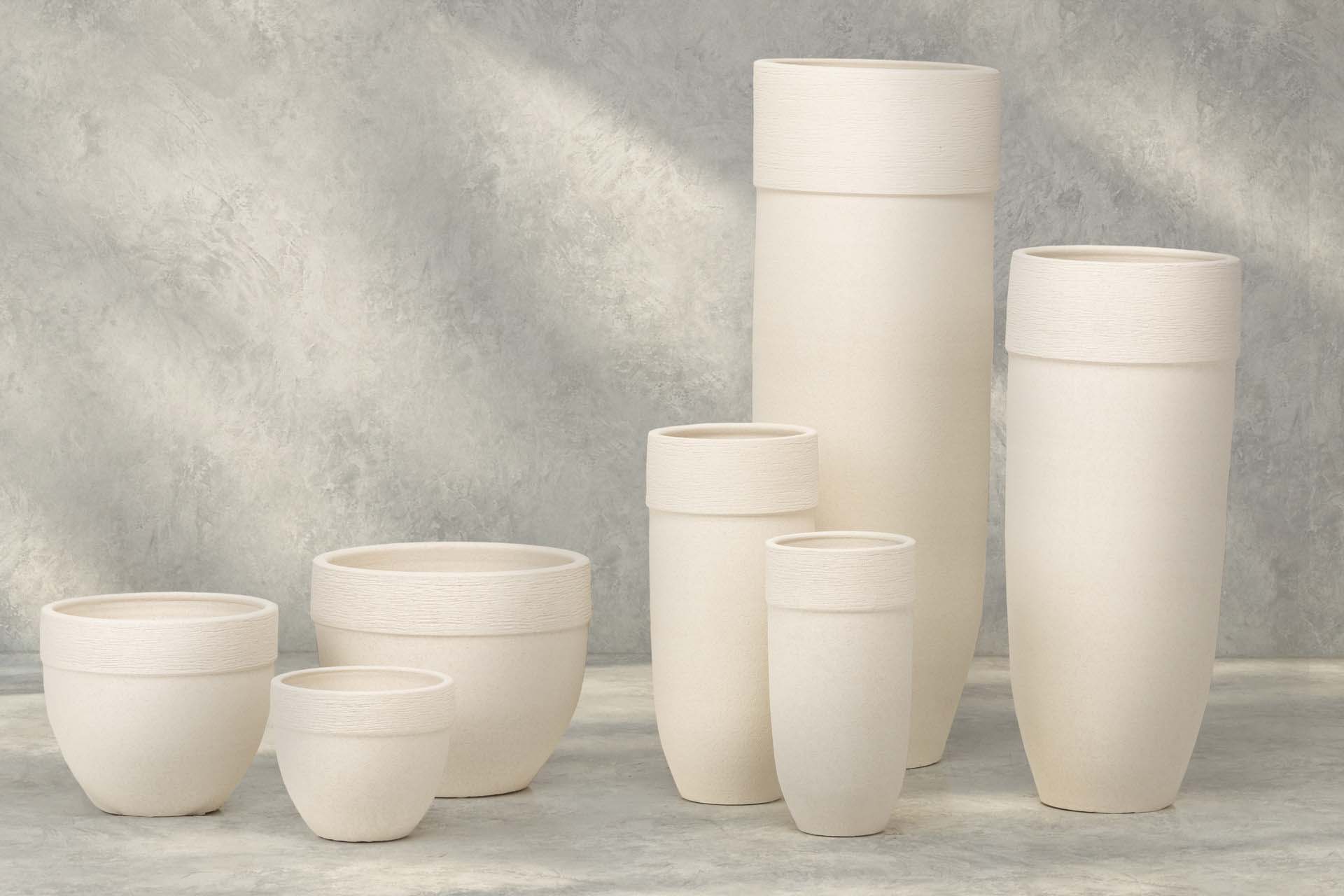 JARRON CERAMICA BLANCA 30x30x80 CM