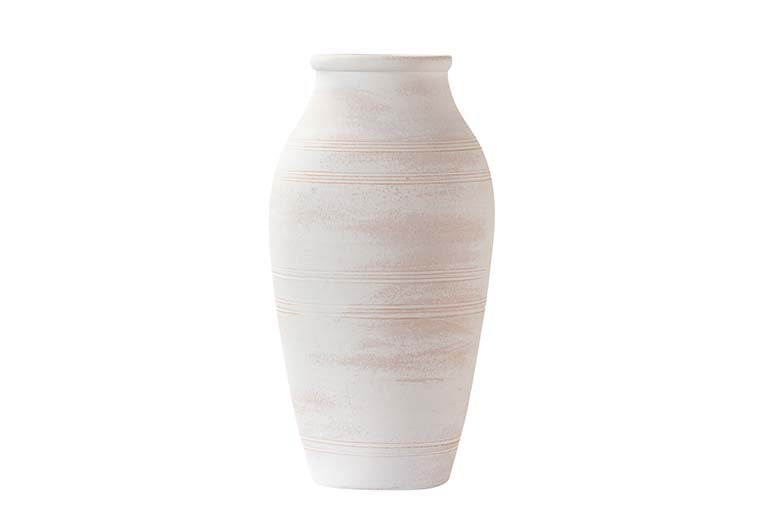 WHITE CERAMIC VASE 23x23x40 CM