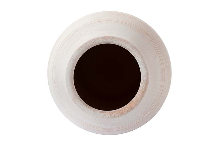 WHITE CERAMIC VASE 23x23x40 CM