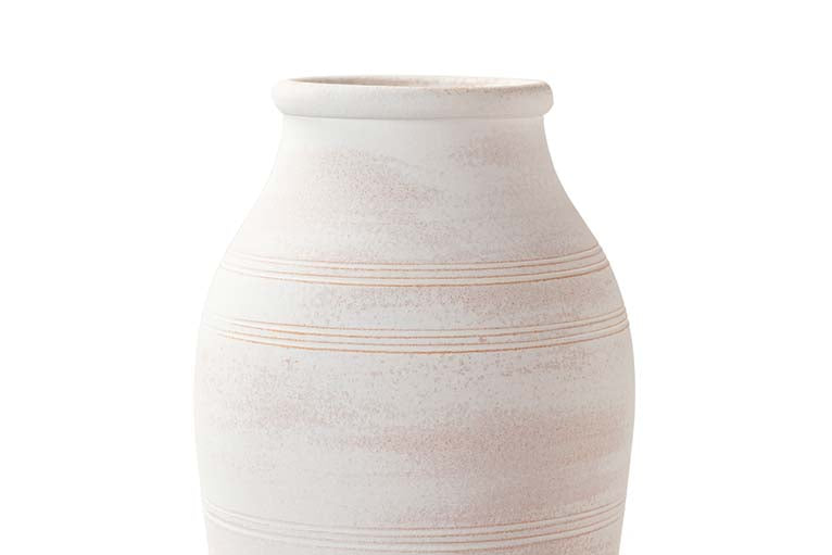 WHITE CERAMIC VASE 23x23x40 CM