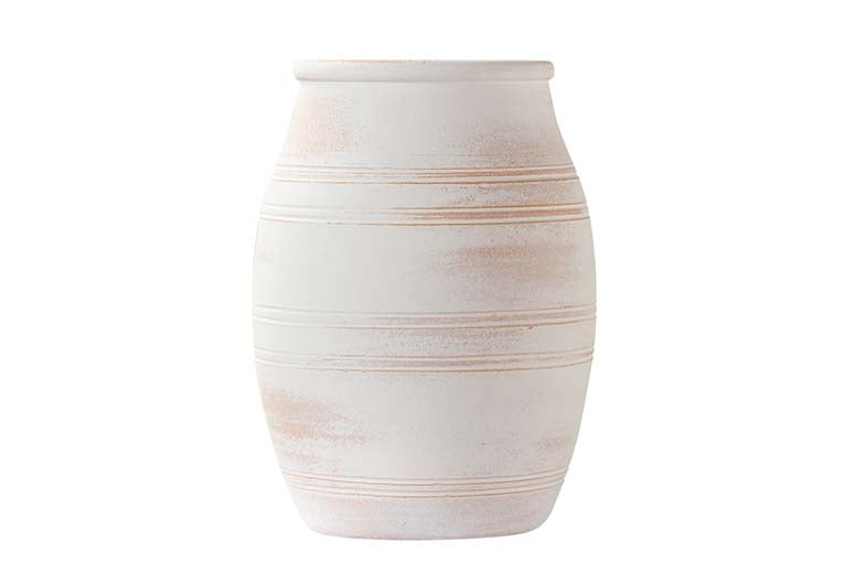 WHITE CERAMIC VASE 28x28x40 CM