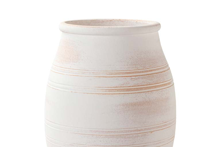 WHITE CERAMIC VASE 28x28x40 CM