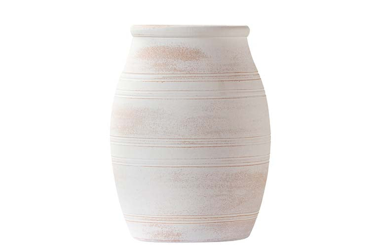 WHITE CERAMIC VASE 24x24x31 CM