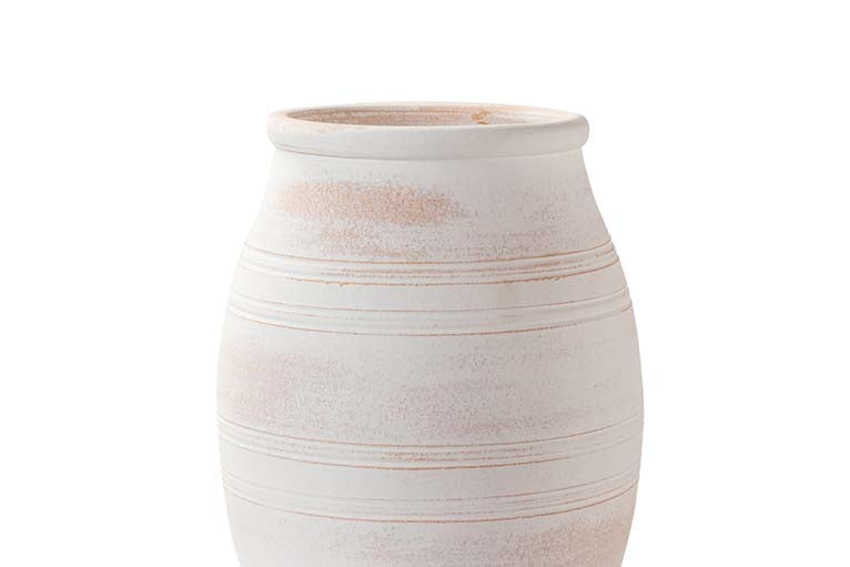 WHITE CERAMIC VASE 24x24x31 CM