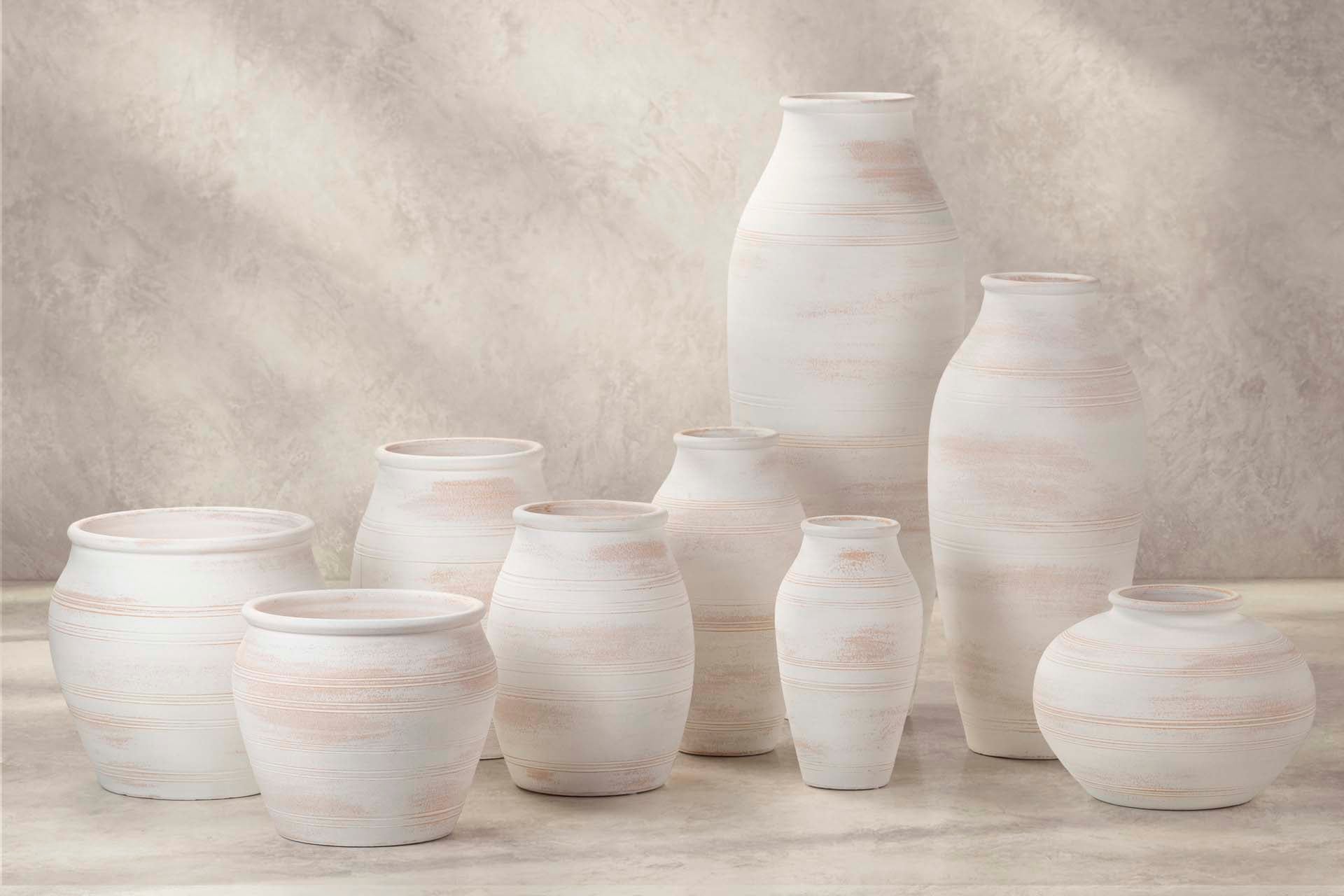 VASO DE CERÂMICA BRANCA 35x35x30,5 CM