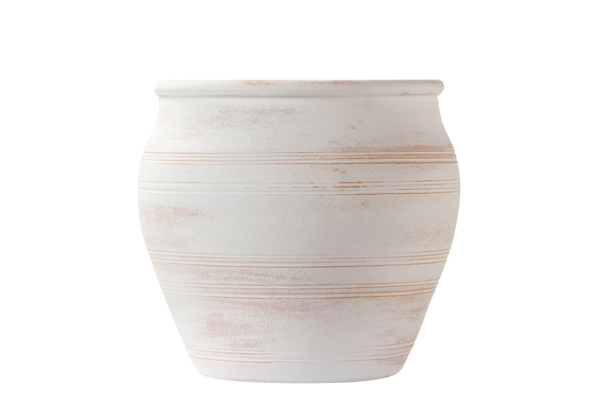 WHITE CERAMIC FLOWER POT 35x35x30.5 CM