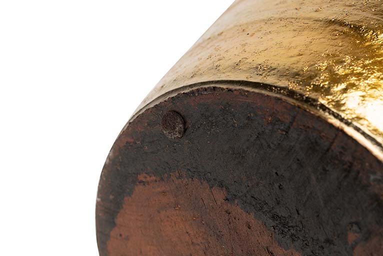 VASO DE CERÂMICA DOURADO 44x44x52 CM