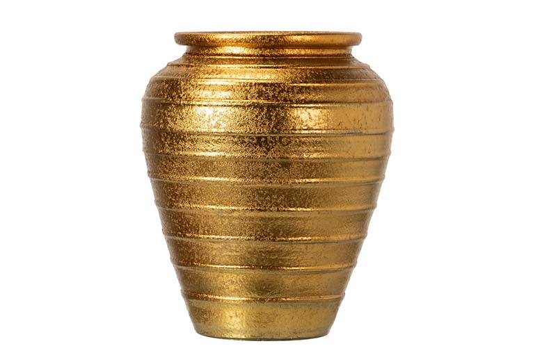 VASO DE CERÂMICA DOURADO 44x44x52 CM