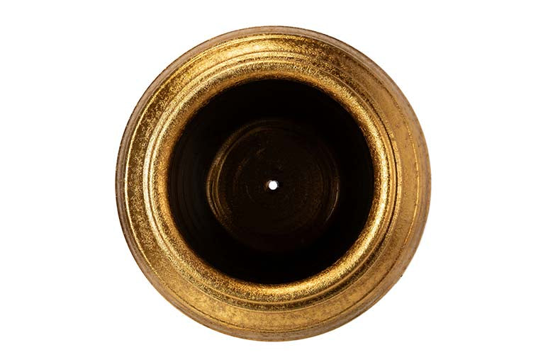 VASO DE CERÂMICA DOURADO 44x44x52 CM
