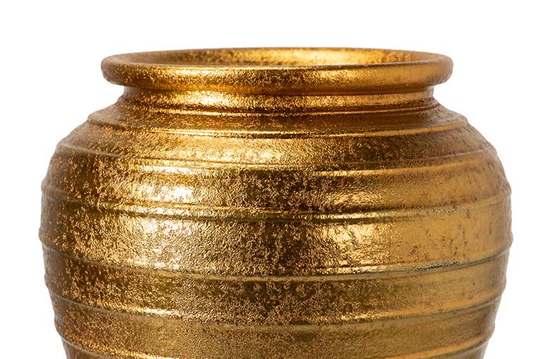 VASO DE CERÂMICA DOURADO 44x44x52 CM