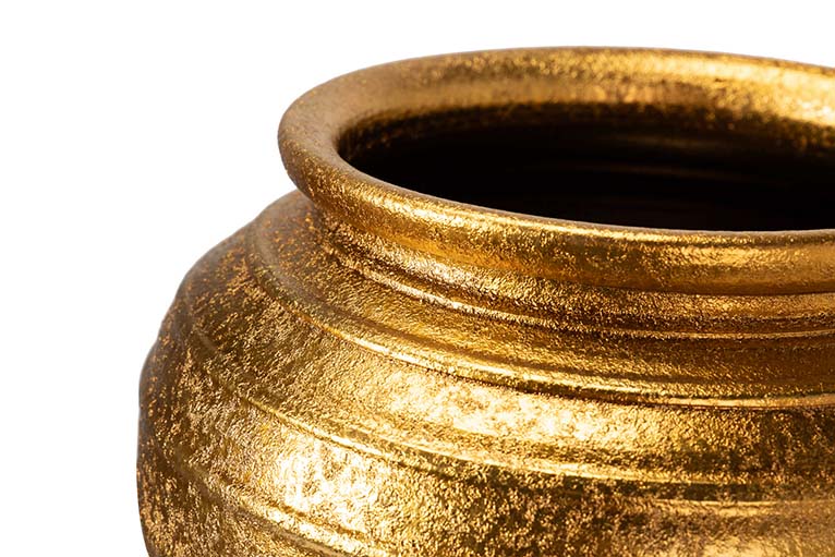 VASO DE CERÂMICA DOURADO 44x44x52 CM