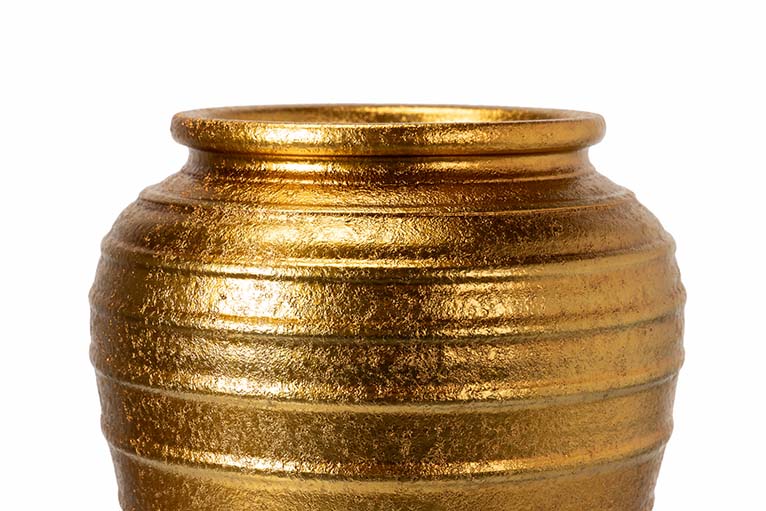 VASO DE CERÂMICA DOURADO 36x36x43 CM