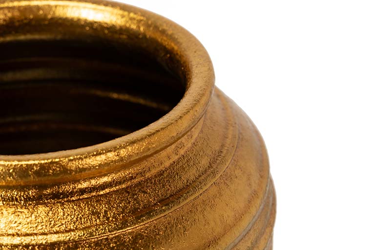 VASO DE CERÂMICA DOURADO 36x36x43 CM