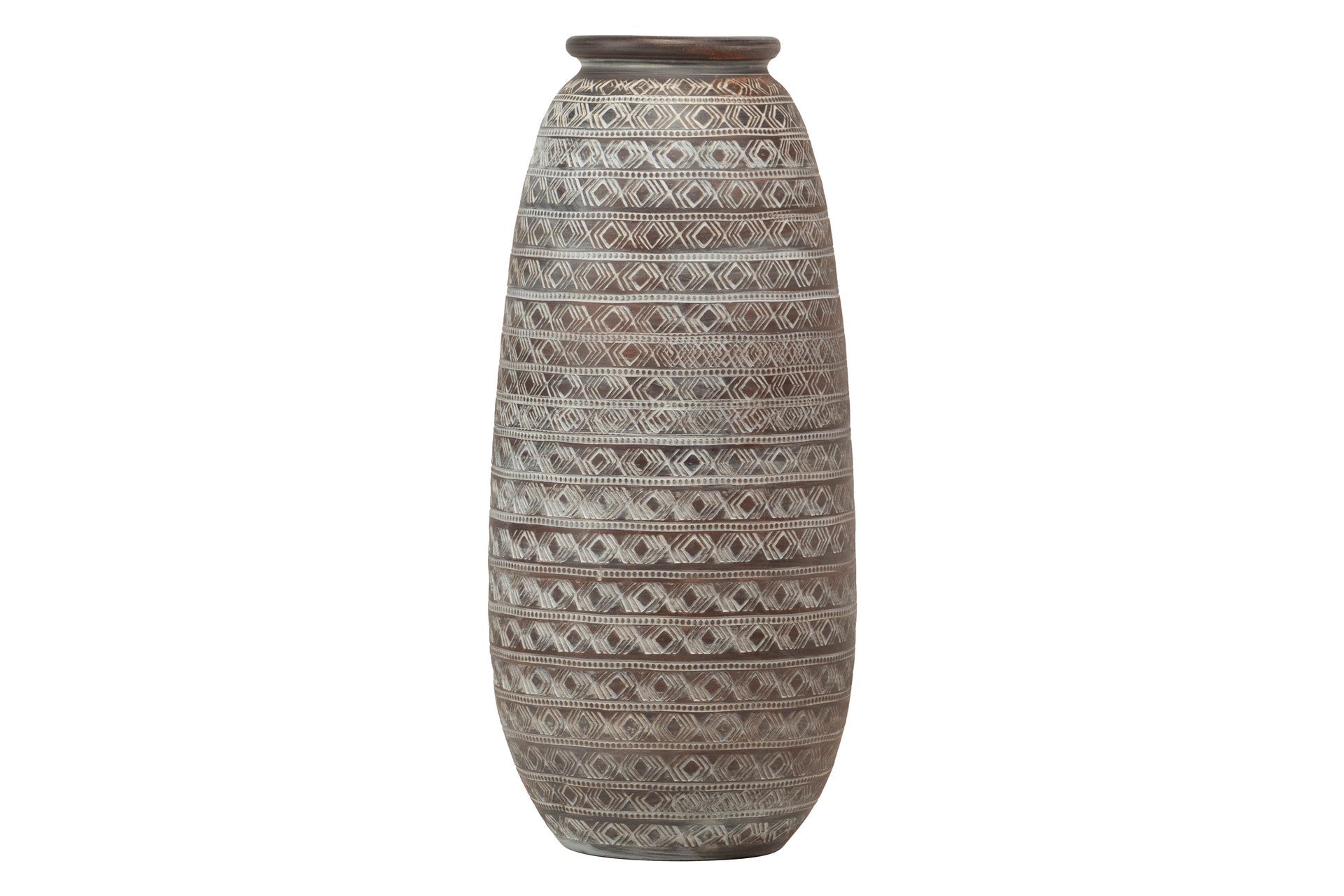 BROWN CERAMIC VASE 30x30x80 CM