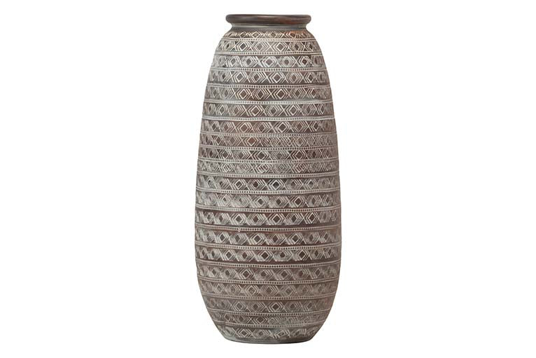 BROWN CERAMIC VASE 30x30x80 CM