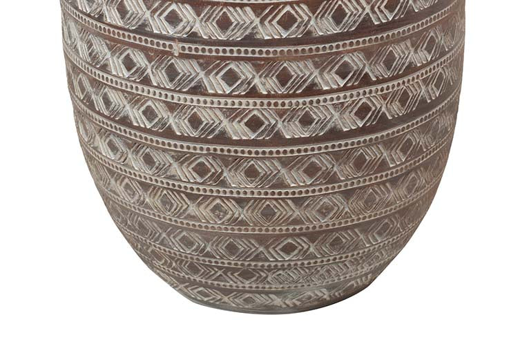 BROWN CERAMIC VASE 30x30x80 CM