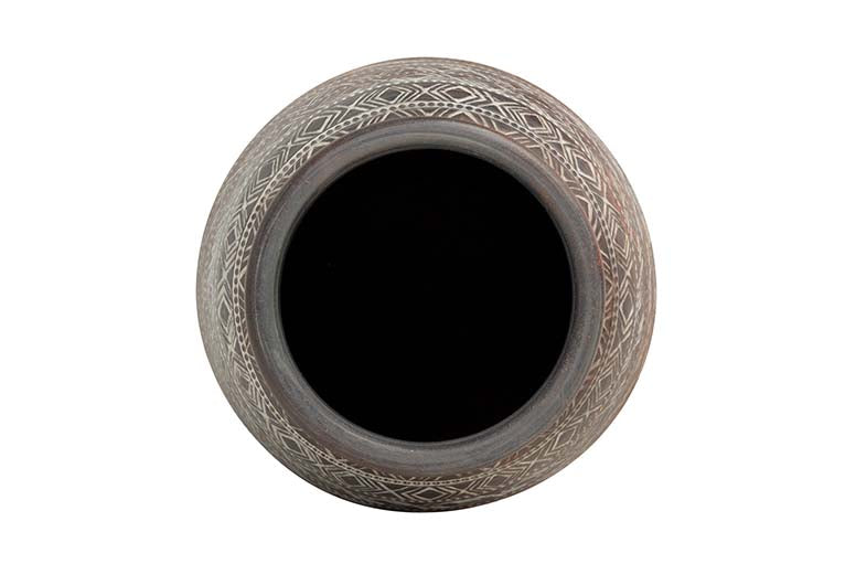 BROWN CERAMIC VASE 30x30x80 CM