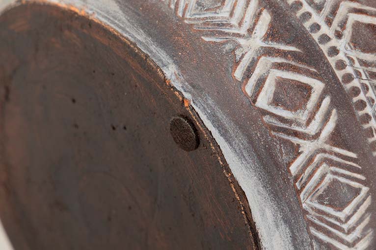 BROWN CERAMIC VASE 30x30x80 CM