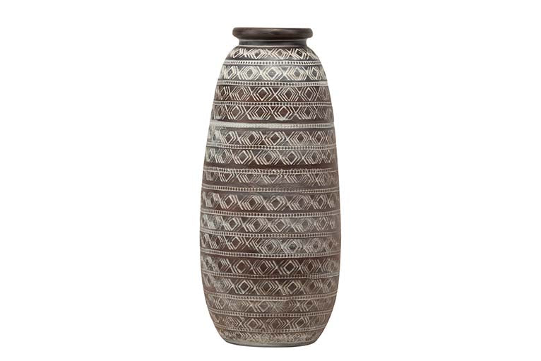 JARRON CERAMICA MARRON 26x26x60 CM