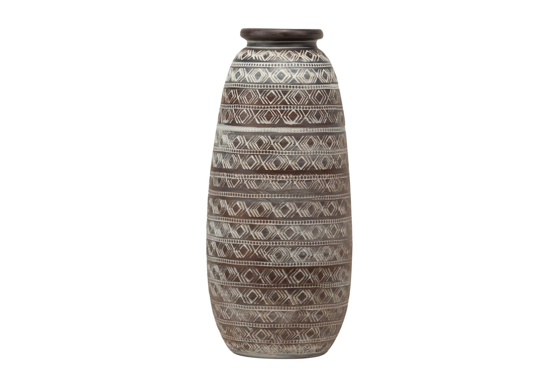 BROWN CERAMIC VASE 26x26x60 CM