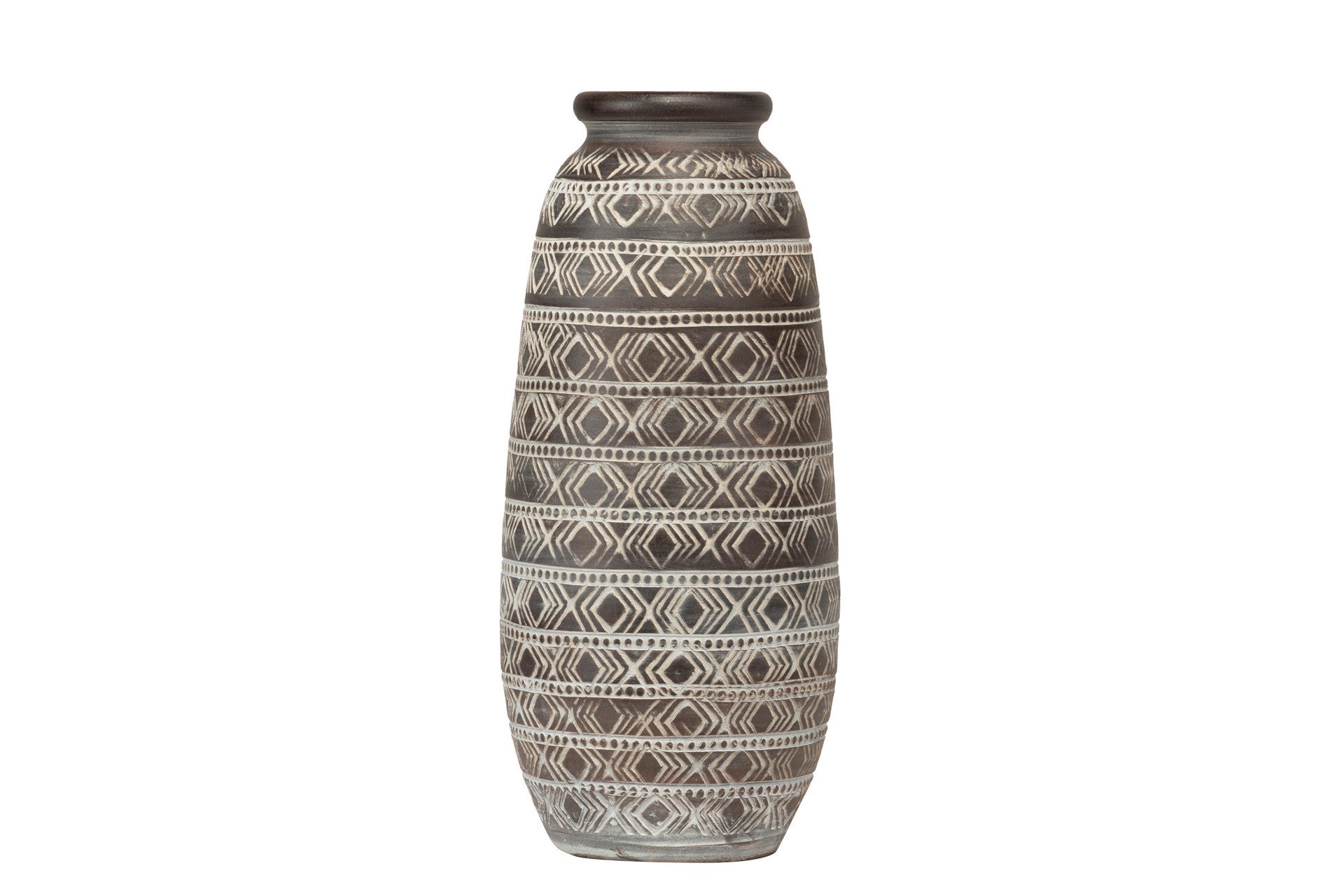 BROWN CERAMIC VASE 23x23x40 CM