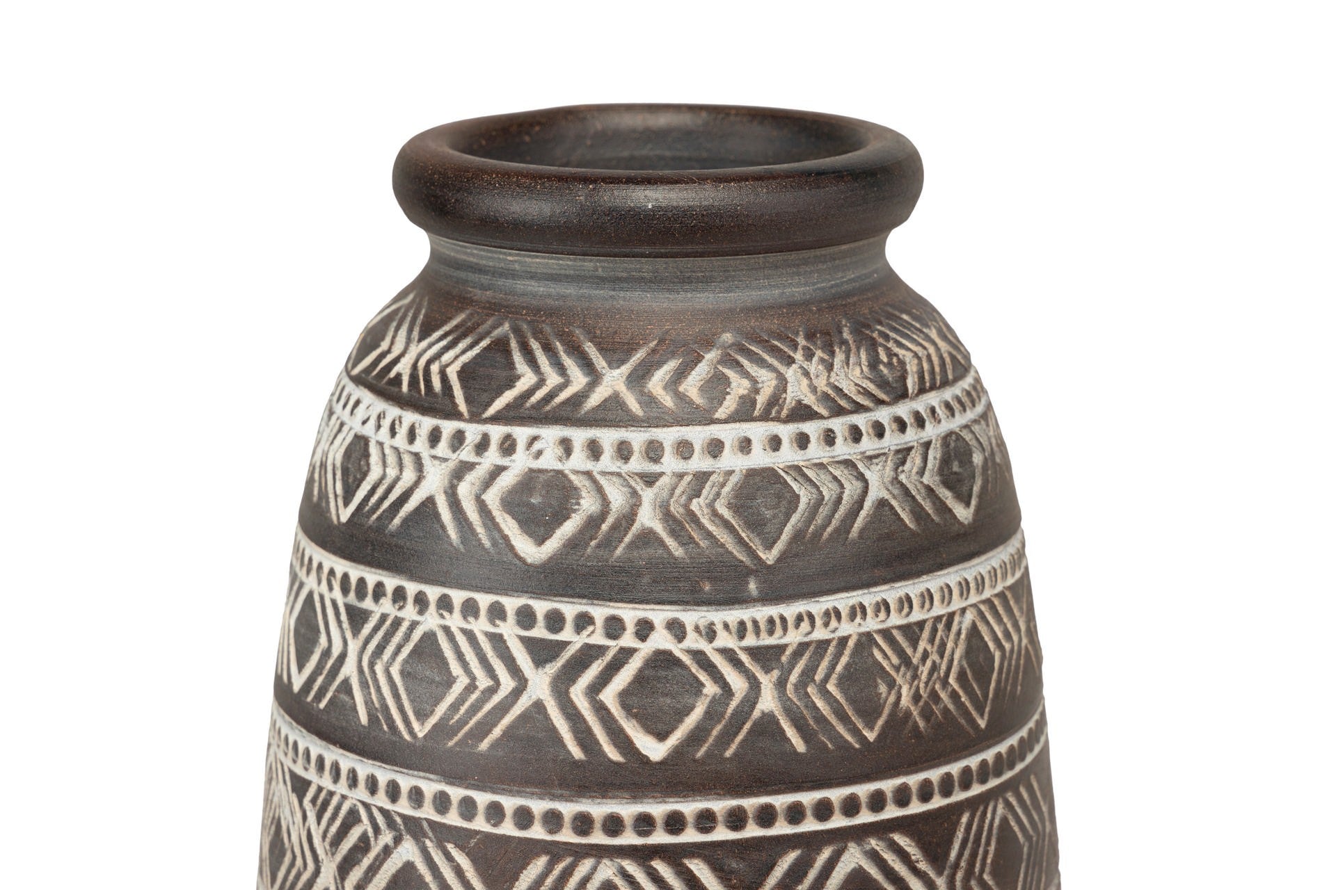 BROWN CERAMIC VASE 23x23x40 CM