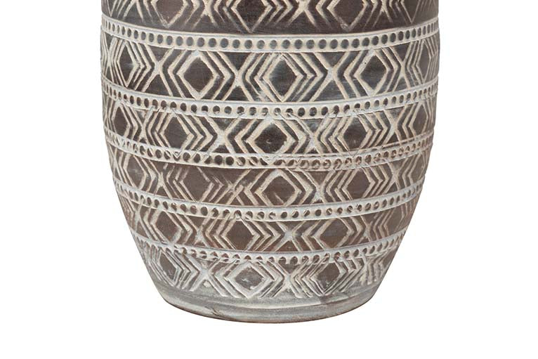 BROWN CERAMIC VASE 23x23x40 CM