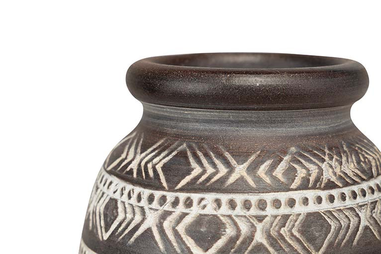 BROWN CERAMIC VASE 23x23x40 CM