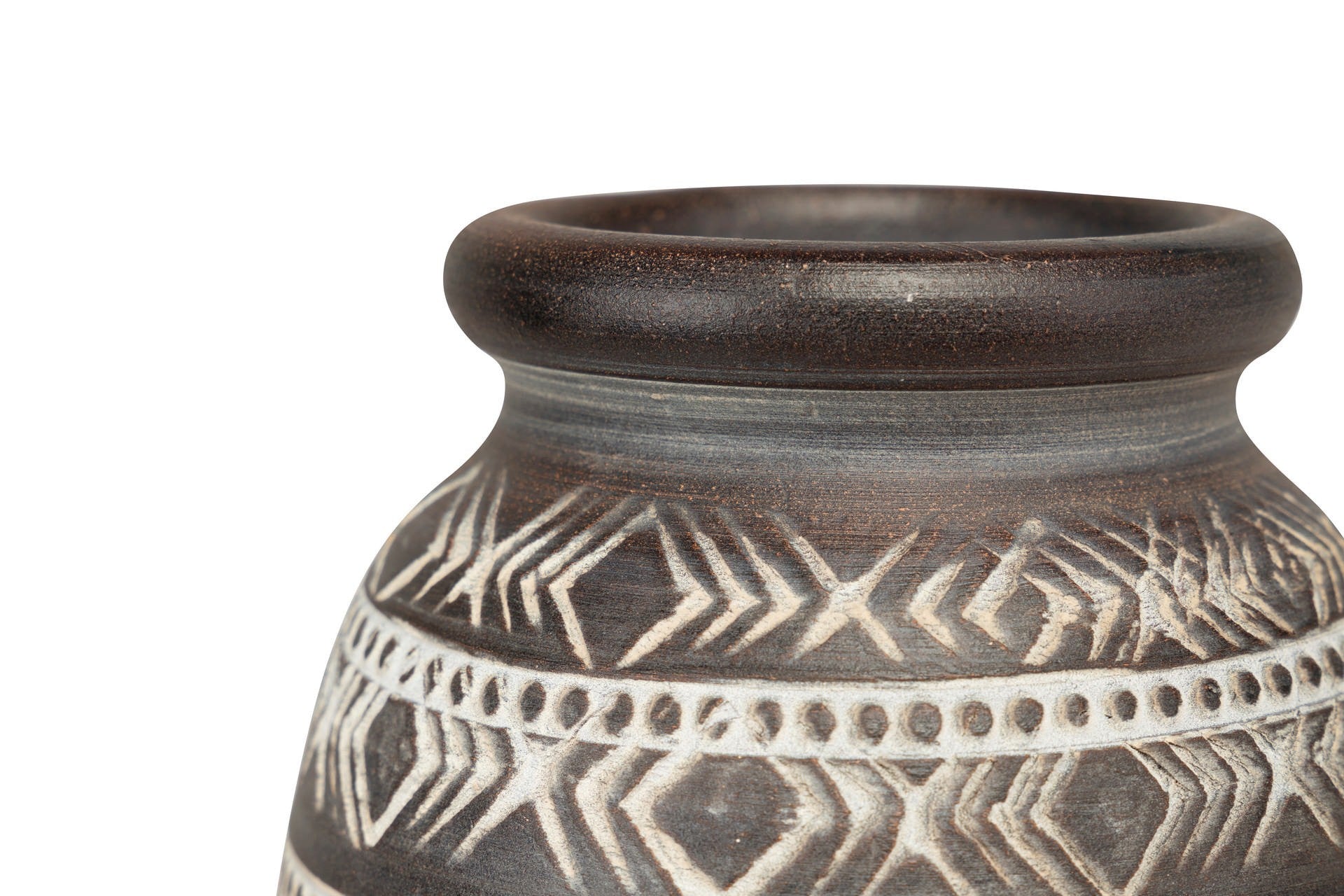 BROWN CERAMIC VASE 23x23x40 CM