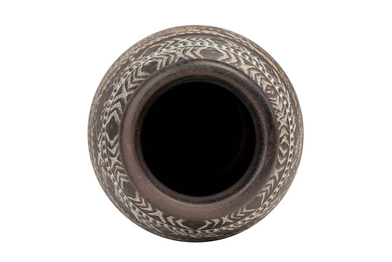 JARRON CERAMICA MARRON 23x23x40 CM