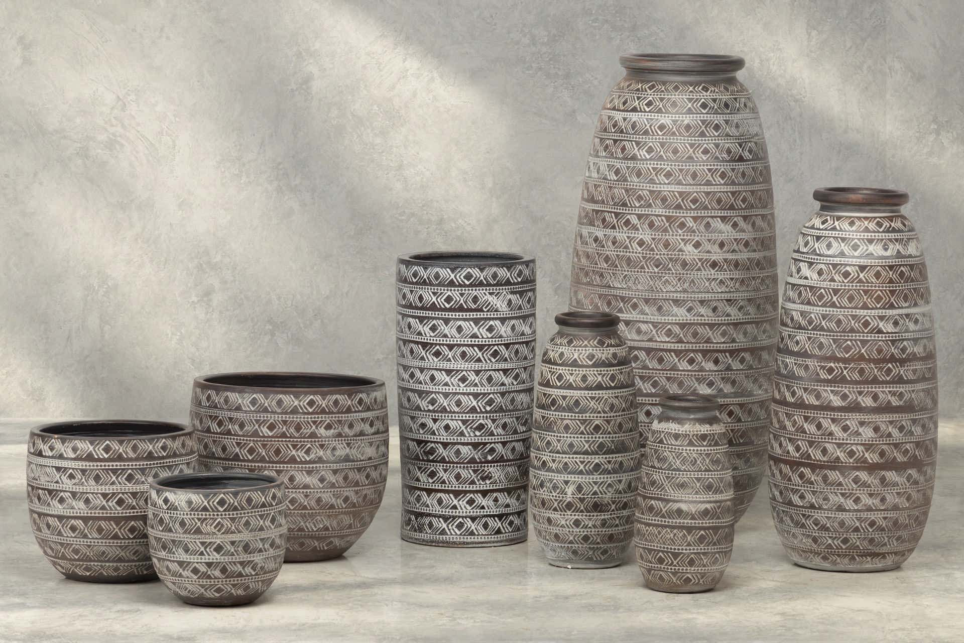 JARRON CERAMICA MARRON 19x19x30 CM