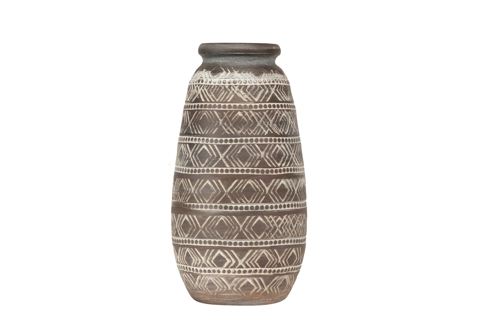 BROWN CERAMIC VASE 19x19x30 CM