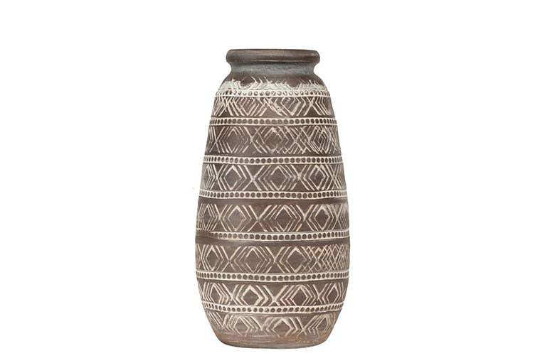 BROWN CERAMIC VASE 19x19x30 CM