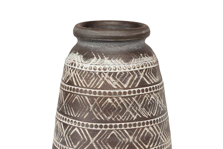 BROWN CERAMIC VASE 19x19x30 CM