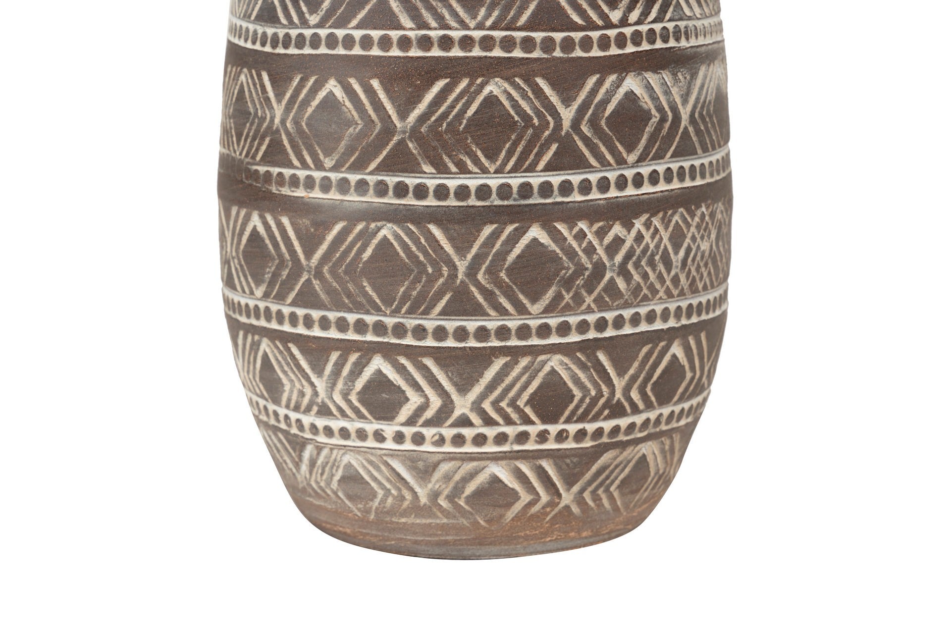 BROWN CERAMIC VASE 19x19x30 CM
