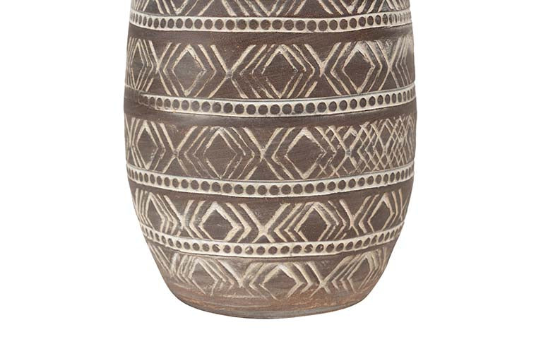 BROWN CERAMIC VASE 19x19x30 CM