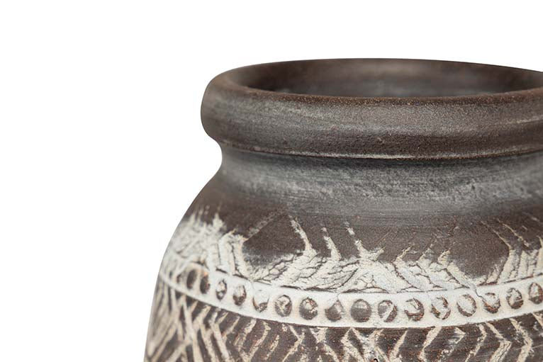 BROWN CERAMIC VASE 19x19x30 CM