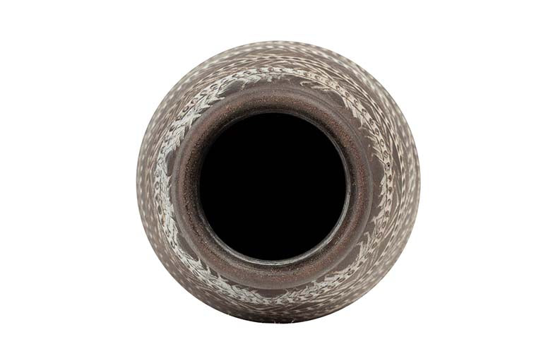 BROWN CERAMIC VASE 19x19x30 CM