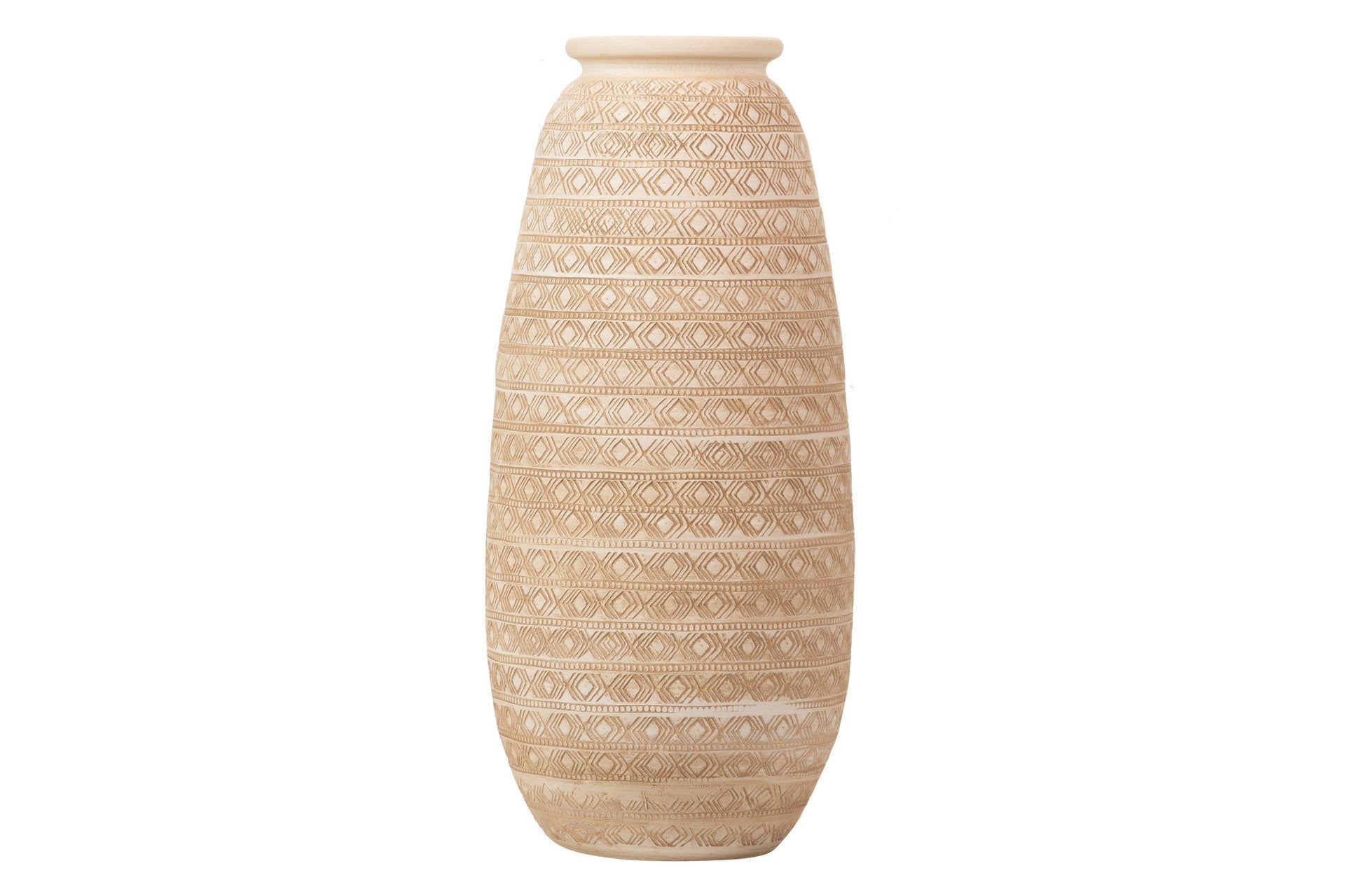 FLORERO CERAMICA BEIGE 30x30x80 CM