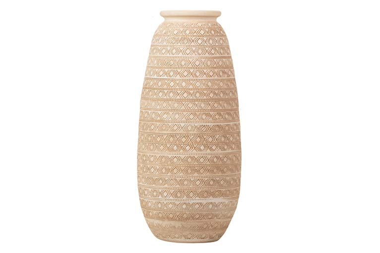 BEIGE CERAMIC VASE 30x30x80 CM