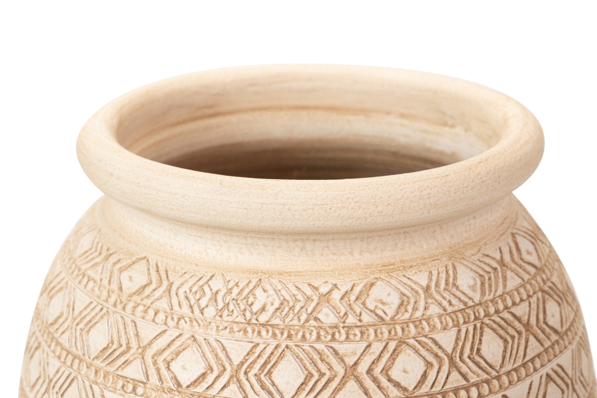 BEIGE CERAMIC VASE 30x30x80 CM