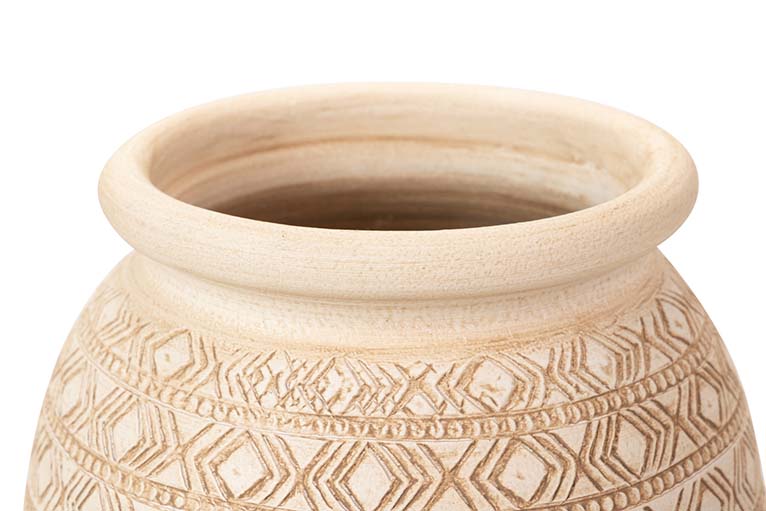 BEIGE CERAMIC VASE 30x30x80 CM